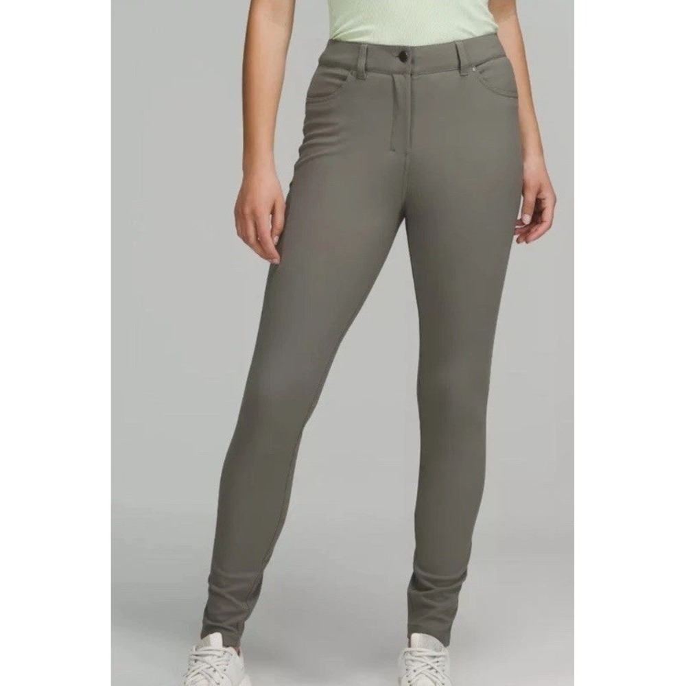 Women's Lululemon City Sleek 5 Pocket 7/8 Pant LW5EJ8S Sz 24 Olive